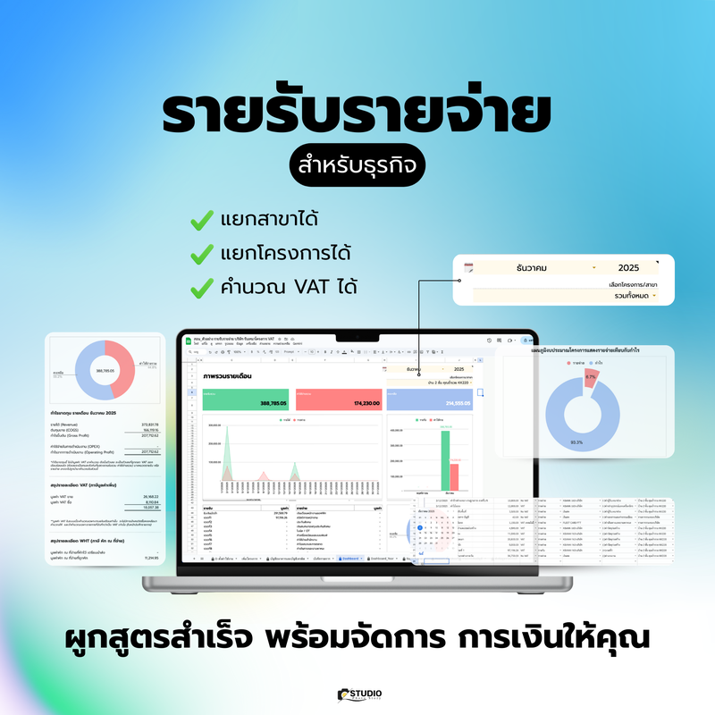 A04 - Template รายรับรายจ่ายธุรกิจ [แยกโครงการ/สาขา]+VAT